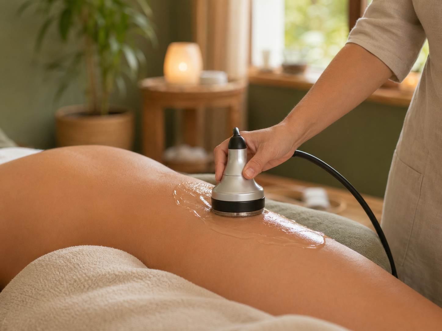 Kavitációs testkezelés folyamatban