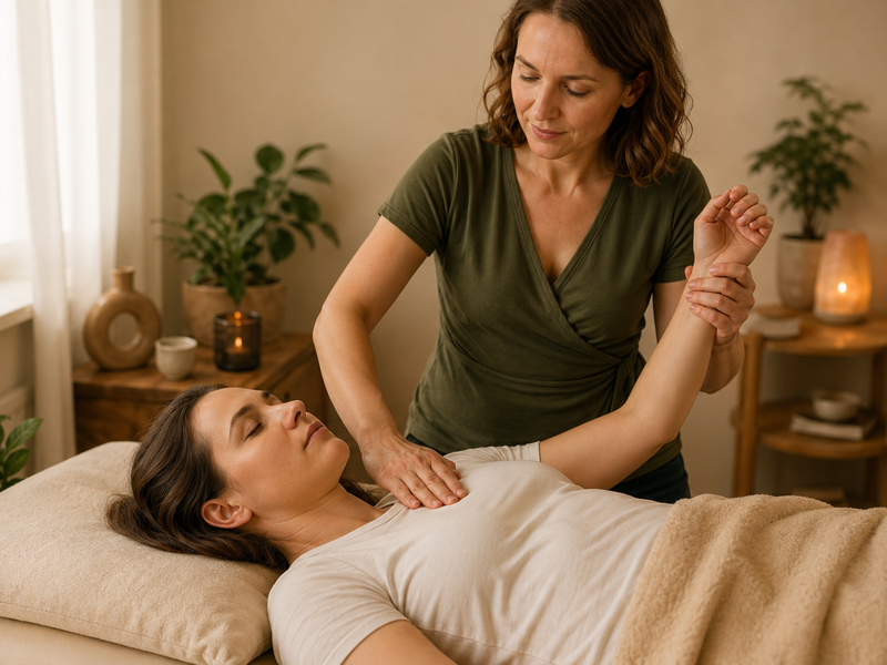 Izomtesztelés közben — kézzel végzett vizsgálat